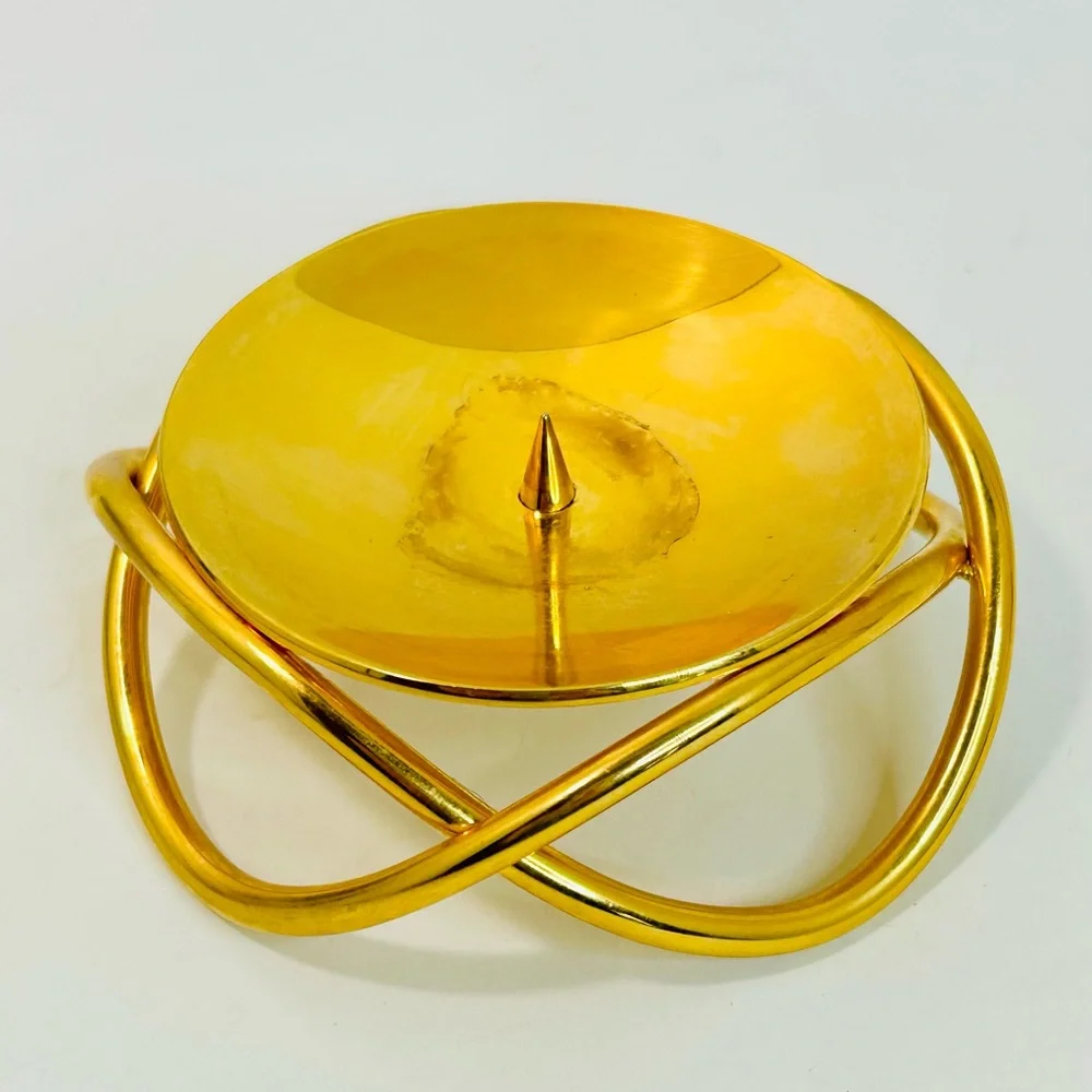 Georg Jensen GLOW Gold Plated Candle Holder by Maria Berntsen Danish MCM